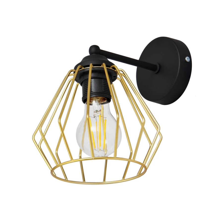 Zidna lampa AGAT 1xE27/15W/230V zlatna/crna