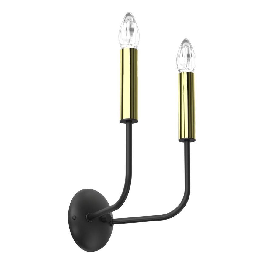 Zidna lampa AKASYA 2xE14/15W/230V crna/zlatna