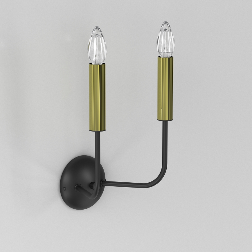 Zidna lampa AKASYA 2xE14/15W/230V crna/zlatna