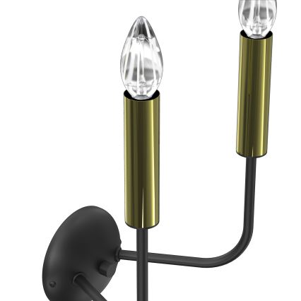 Zidna lampa AKASYA 2xE14/15W/230V crna/zlatna