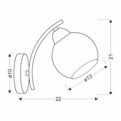 Zidna lampa AMOS 1xE27/40W/230V sjajni krom