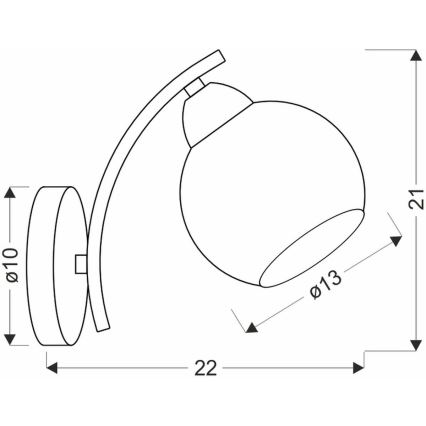Zidna lampa AMOS 1xE27/40W/230V zlatna