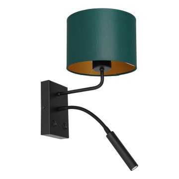 Zidna lampa ARDEN 1xE27/60W+1xG9/8W/230V zelena/zlatna