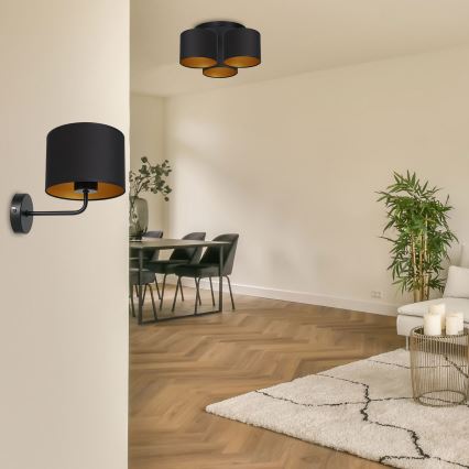 Zidna lampa ARDEN 1xE27/60W/230V crna/zlatna