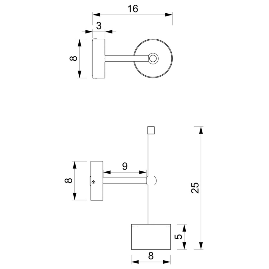 Zidna lampa ARENA 1xGX53/11W/230V crna/sjajni krom