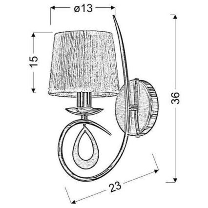 Zidna lampa ARNIKA 1xE14/40W/230V sjajni krom/bijela