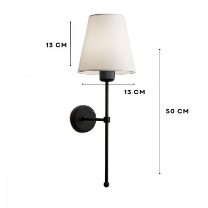 Zidna lampa ASPARAGUS 1xE27/40W/230V crna/kremasta