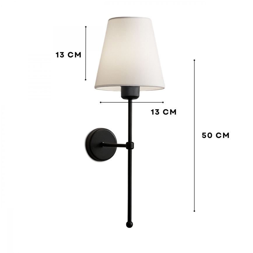 Zidna lampa ASPARAGUS 1xE27/40W/230V crna/kremasta