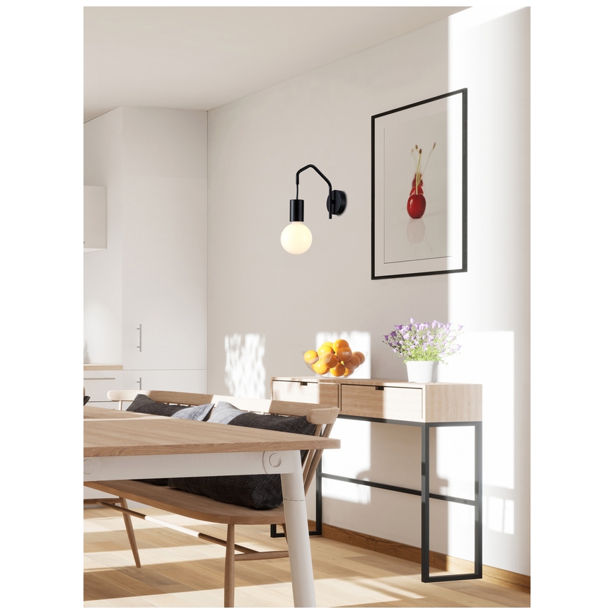 Zidna lampa BASSO 1xE27/40W/230V crna