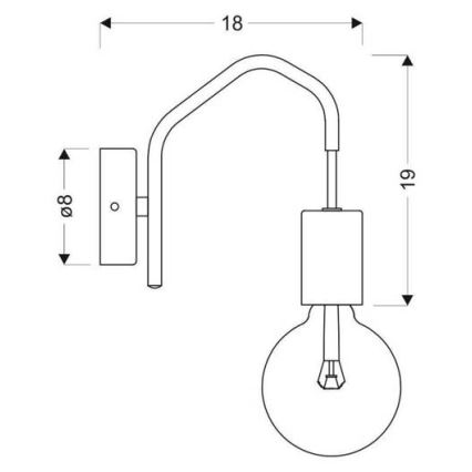 Zidna lampa BASSO 1xE27/40W/230V crna