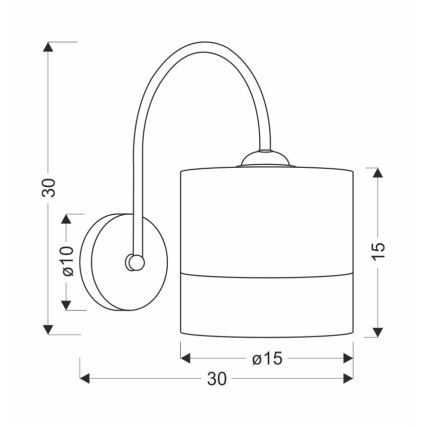 Zidna lampa BIANCO 1xE27/40W/230V bijela/smeđa