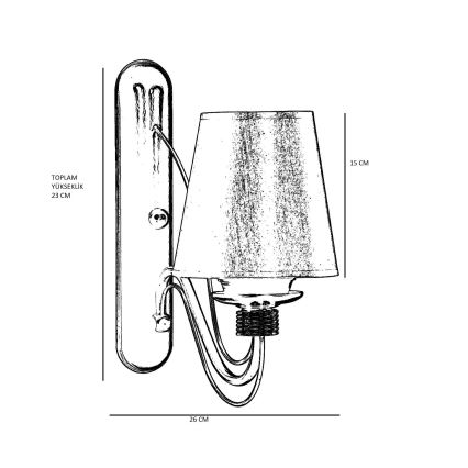 Zidna lampa CLASSIC 1xE27/40W/230V brončana/bež