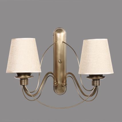 Zidna lampa CLASSIC 2xE27/40W/230V brončana/bež