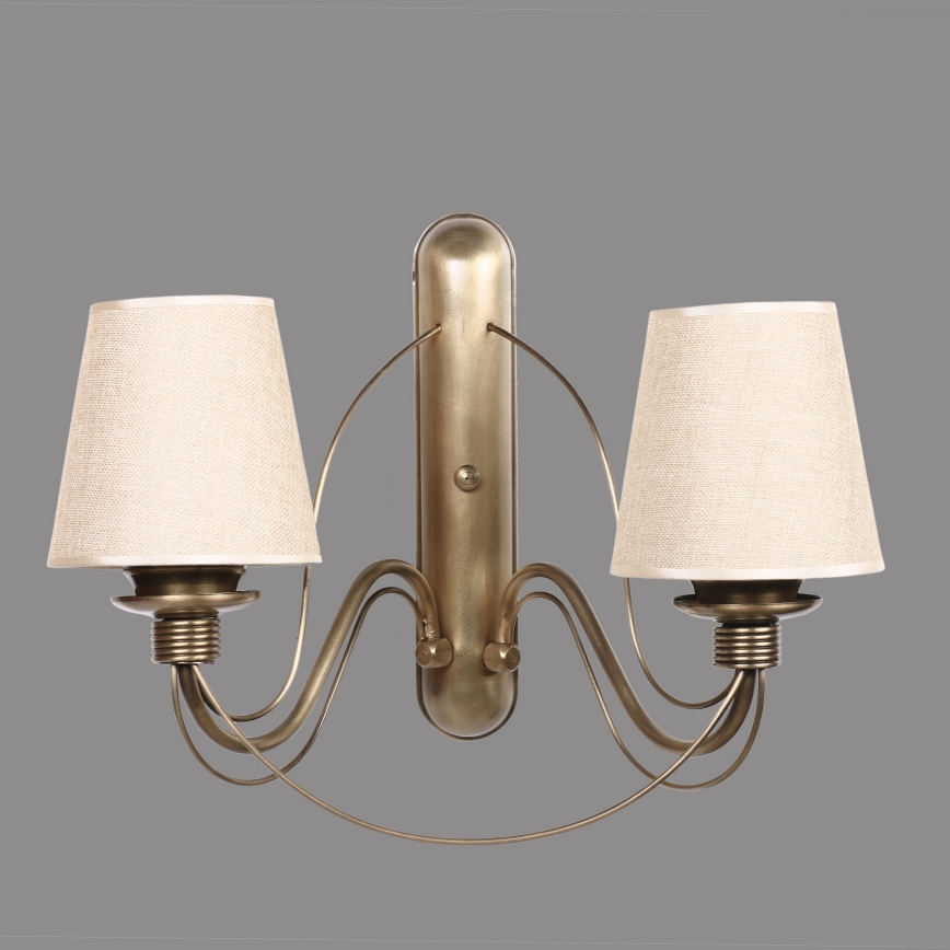 Zidna lampa CLASSIC 2xE27/40W/230V brončana/bež