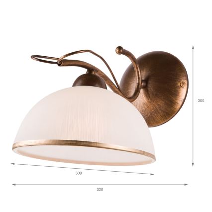 Zidna lampa COBRA 1xE27/60W/230V bronza/patina