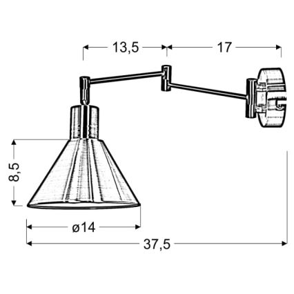 Zidna lampa COPENHAGEN 1xE14/40W/230V