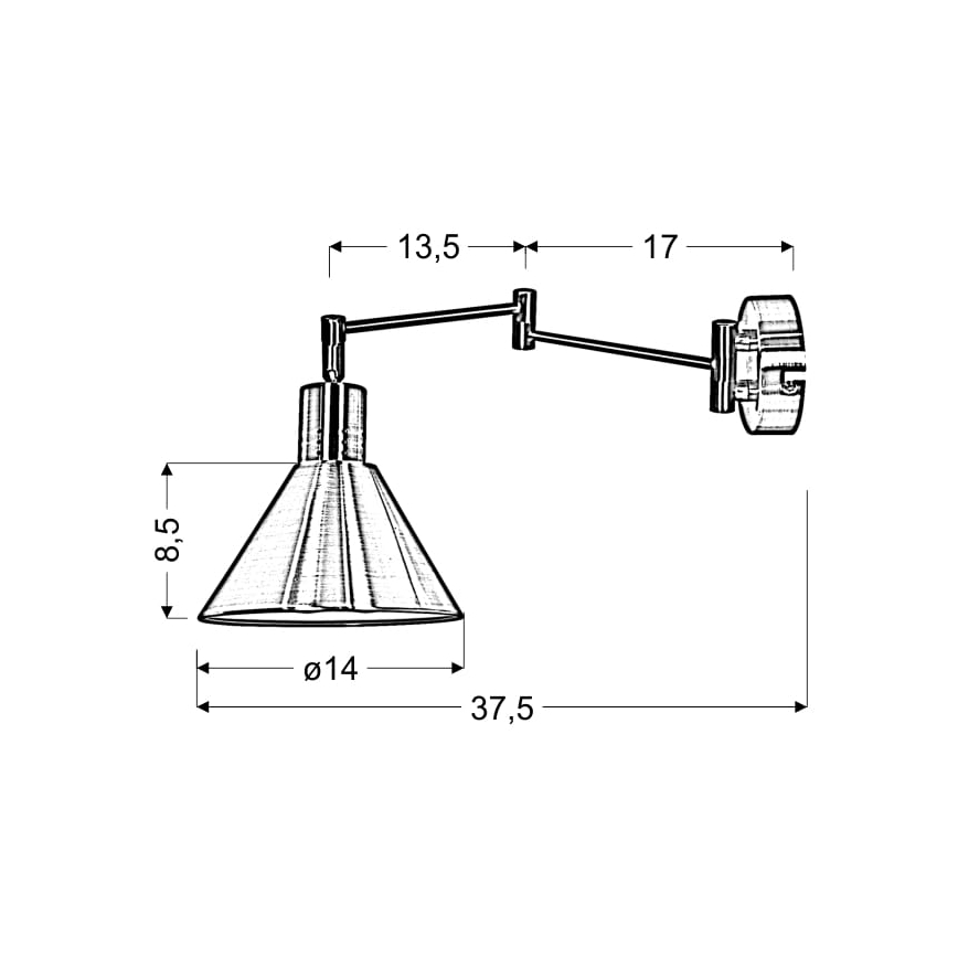 Zidna lampa COPENHAGEN 1xE14/40W/230V