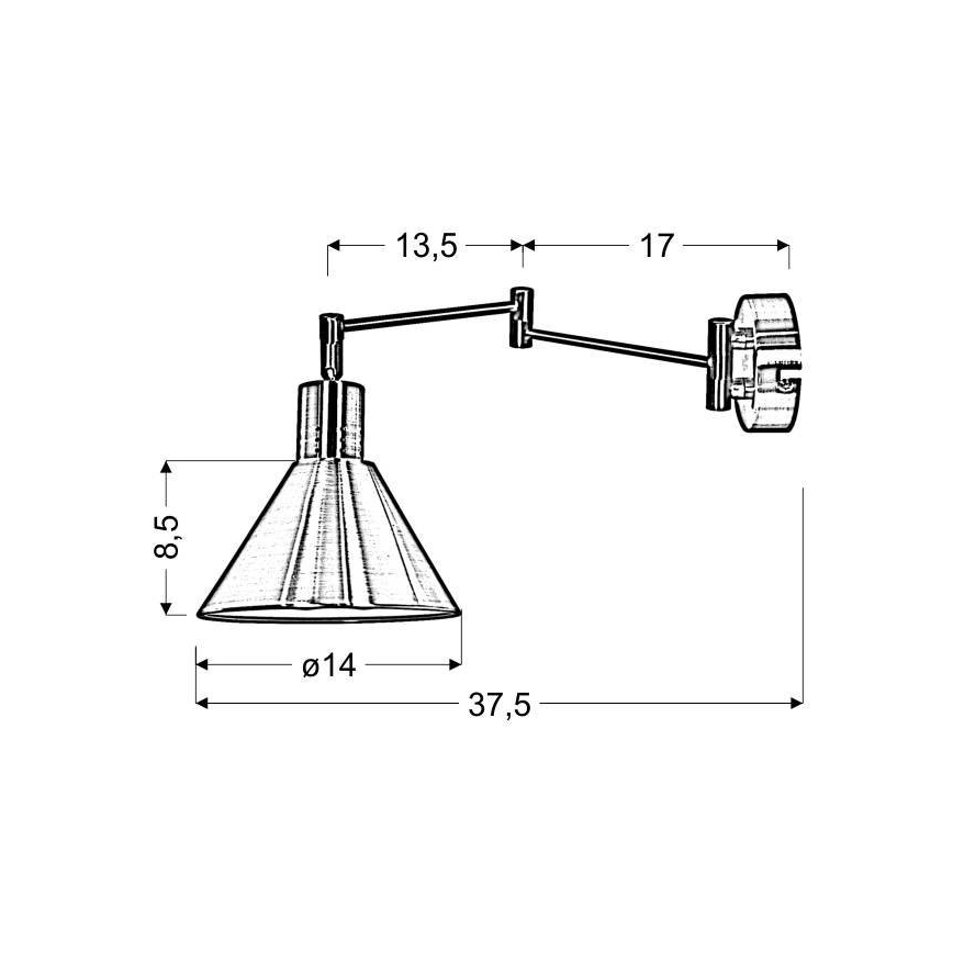 Zidna lampa COPENHAGEN 1xE14/40W/230V mat krom