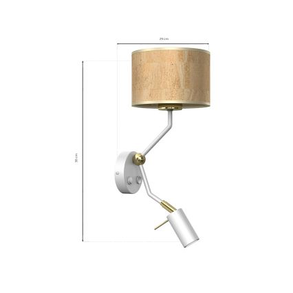 Zidna lampa CORK 1xE27/40W/230V + 1xGU10/MR11/7W