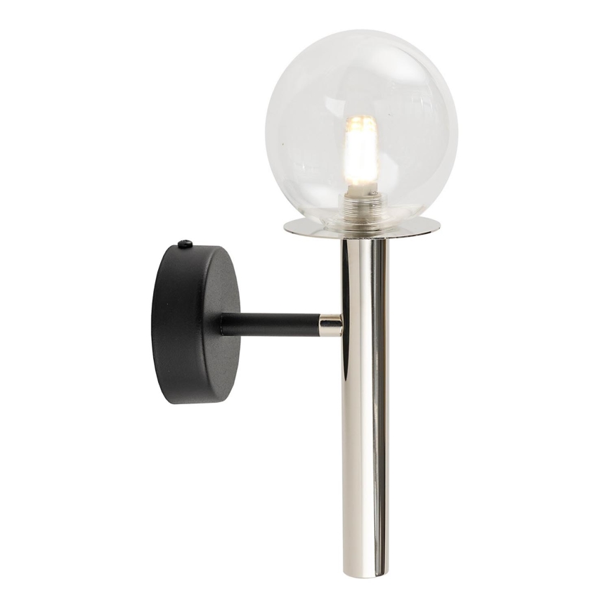 Zidna lampa DAISY 1xG9/12W/230V sjajni krom/crna/prozirna