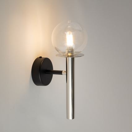 Zidna lampa DAISY 1xG9/12W/230V sjajni krom/crna/prozirna