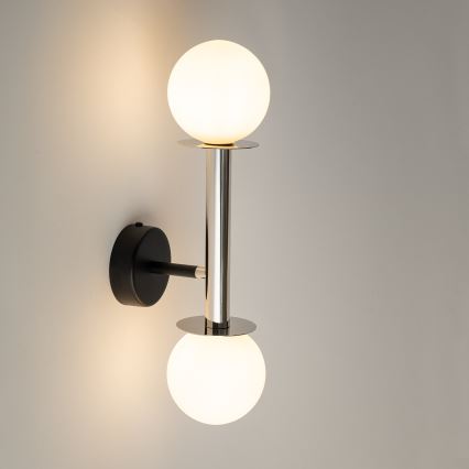 Zidna lampa DAISY 2xG9/12W/230V sjajni krom/crna/bijela