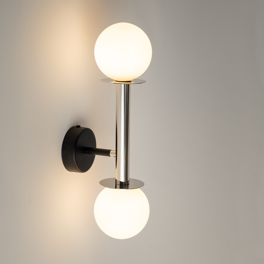 Zidna lampa DAISY 2xG9/12W/230V sjajni krom/crna/bijela