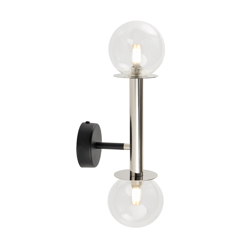 Zidna lampa DAISY 2xG9/12W/230V sjajni krom/crna/prozirna