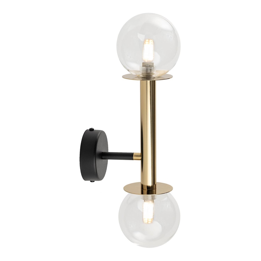 Zidna lampa DAISY 2xG9/12W/230V zlatna/crna/prozirna