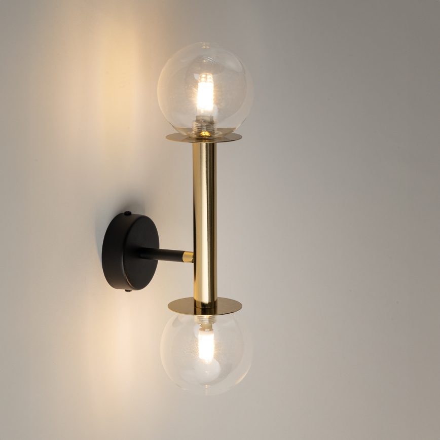 Zidna lampa DAISY 2xG9/12W/230V zlatna/crna/prozirna