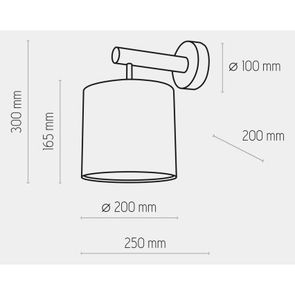 Zidna lampa DEVA 1xE27/60W/230V bijela/drvo