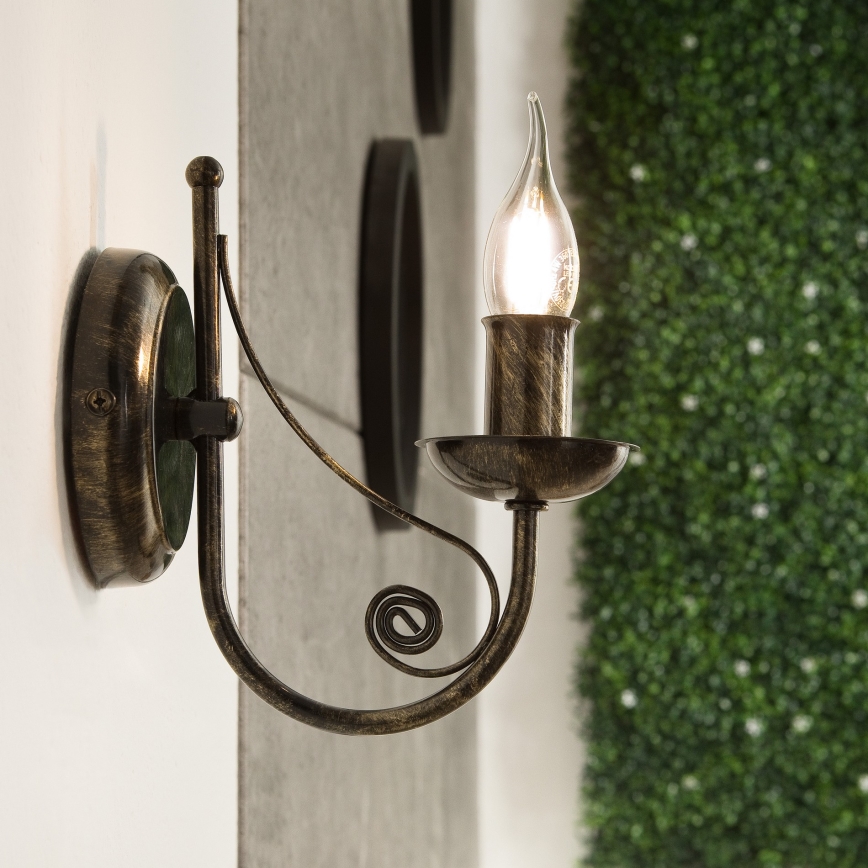 Zidna lampa DONATO 1xE14x40W/230V patina