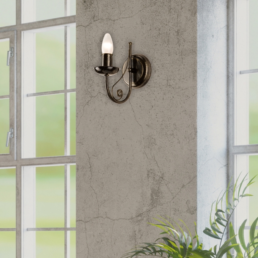 Zidna lampa DONATO 1xE14x40W/230V patina
