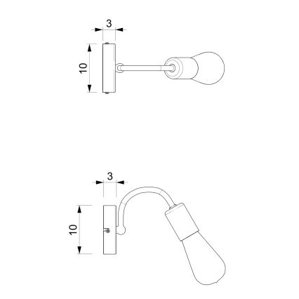 Zidna lampa DOW 1xE27/60W/230V bijela/zlatna