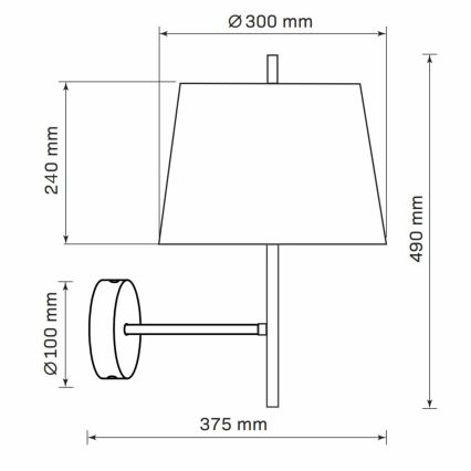 Zidna lampa ELENA 1xE27/20W/230V crna