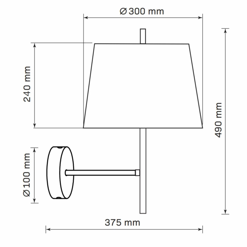 Zidna lampa ELENA 1xE27/20W/230V crna