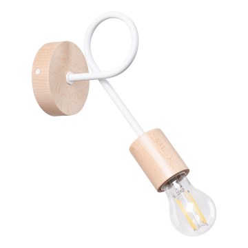Zidna lampa EMBER 1xE27/15W/230V bijela/bež/bukva