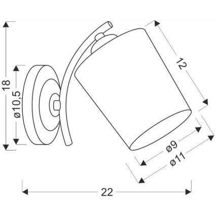 Zidna lampa ESNYR 1xE27/40W/230V crna/bijela