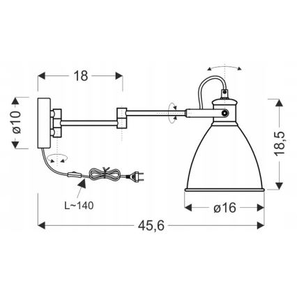 Zidna lampa ESPERA 1xE27/40W/230V