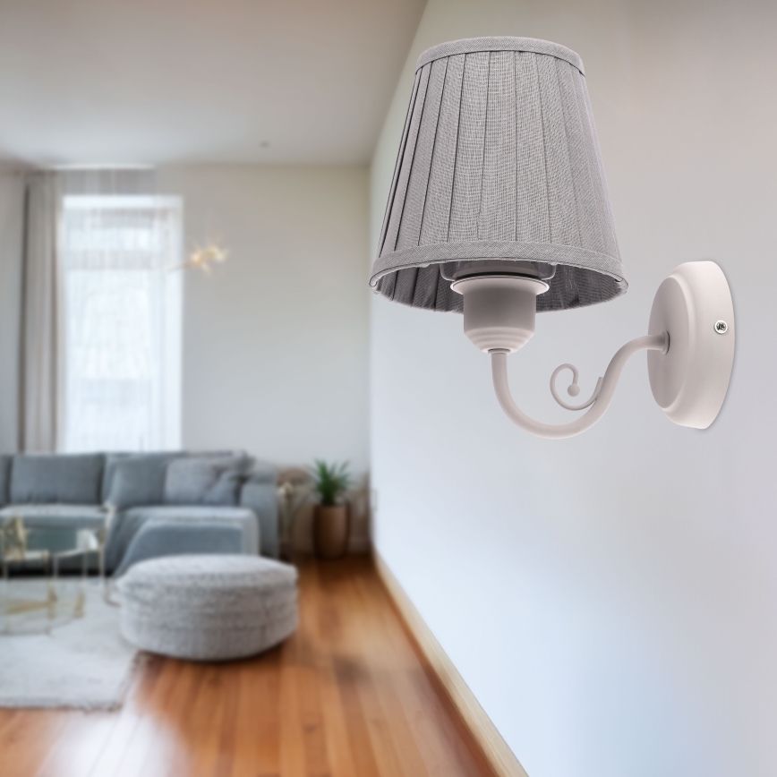 Zidna lampa FIREZ 1xE27/40W/230V bijela/siva