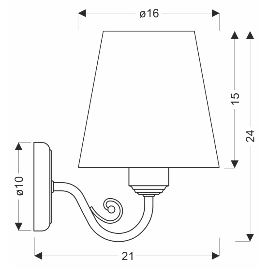 Zidna lampa FIREZ 1xE27/40W/230V bijela/siva