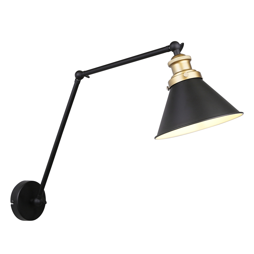 Zidna lampa FUNDO 1xE27/40W/230V crna/zlatna