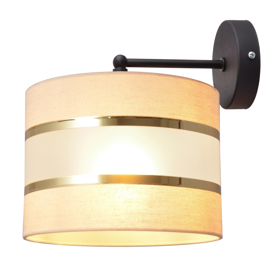 Zidna lampa HELEN 1xE27/15W/230V krem/crna/zlatna