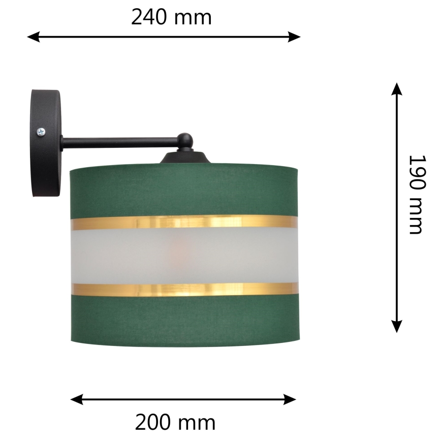 Zidna lampa HELEN 1xE27/15W/230V zelena/zlatna