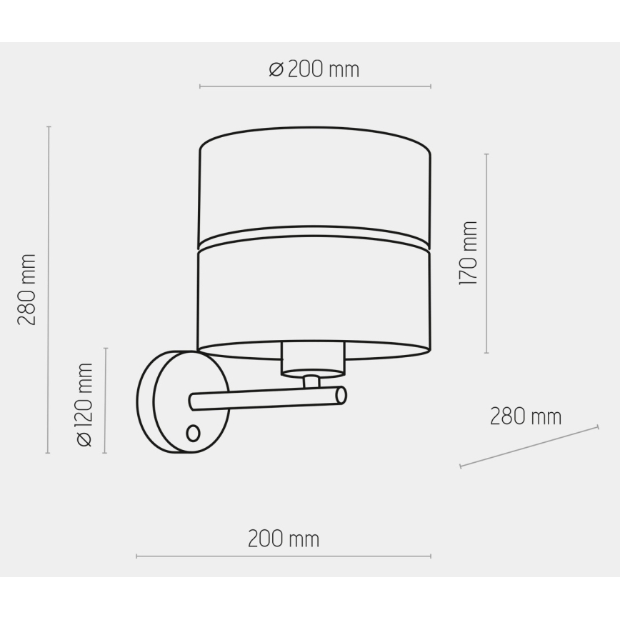 Zidna lampa HILTON 1xE27/15W/230V mesing/crna