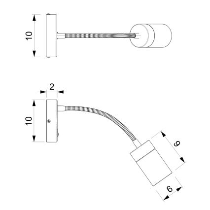 Zidna lampa JOKER 1xGU10/8W/230V crna/mat krom