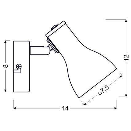 Zidna lampa JULIE 1xE14/40W/230V siva