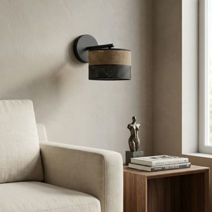 Zidna lampa KARBON 1xE27/15W/230V crna/smeđa