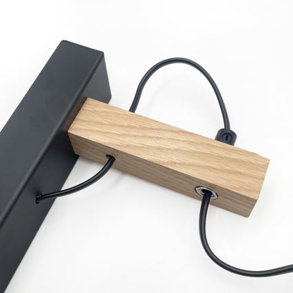 Zidna lampa LEANDRA 1xE27/15W/230V hrast/crna