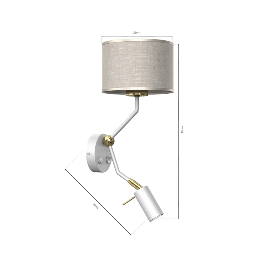 Zidna lampa LINO 1xE27/40W/230V + 1xGU10/MR11/7W